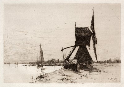 Moulin à vent le long de la côte, 1884 - Charles Adams Platt