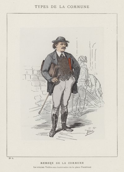 Membre de la Commune, Le citoyen Vallès aux barricades de la place Vendôme - Charles Albert d Arnoux Bertall