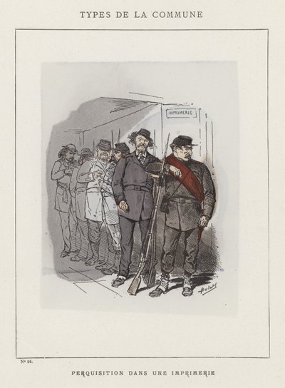 Perquisition dans une imprimerie - Charles Albert d Arnoux Bertall