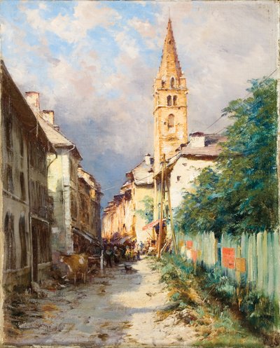 Rue à Barcelonette - Charles Alexandre Bertier