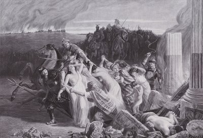Les Gaulois enlevés par les Huns - Charles Alexandre Coessin de la Fosse
