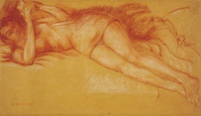Femme lisant dans un lit - Charles Alexandre Malfray