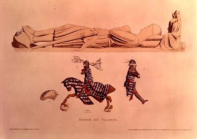 Effigie funéraire du chevalier Aymer De Valence, comte de Pembroke, pub. 1811 - Charles Alfred Stothard