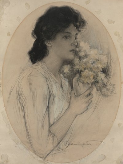 Fille avec des fleurs - Charles Allan Gilbert
