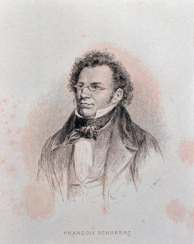 Portrait de Franz Schubert (gravure) - Charles Alphonse Deblois