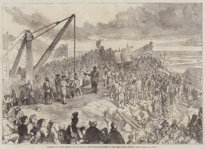 Cérémonie de pose de la première pierre du Monument Wallace sur l