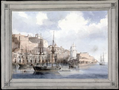 Vue de Malte (le grand port de la Valette avec le fort Sant Angelo) - Charles Andrew Dyce