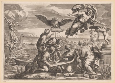Allégorie de la domination étrangère avec Géographie et Jupiter - Charles Audran
