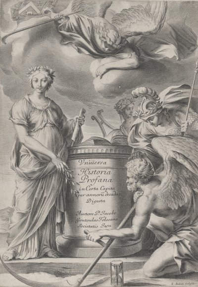 Frontispice pour Vnuiersa Historia Profana - Charles Audran