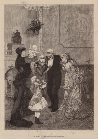 Une paire de béquilles (gravure) - Charles Auguste (1841-1905) (after) Loye