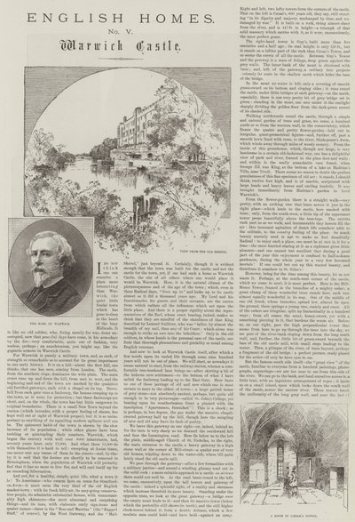 Maisons anglaises, château de Warwick - Charles Auguste Loye