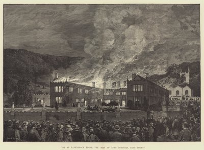 Incendie à Lanhydrock House, la résidence de Lord Robartes, près de Bodmin - Charles Auguste Loye