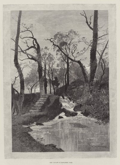 La Cascade dans le parc de Hawarden - Charles Auguste Loye