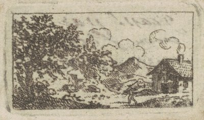 Paysage avec maison - Charles B. J. Févret de Saint Mémin