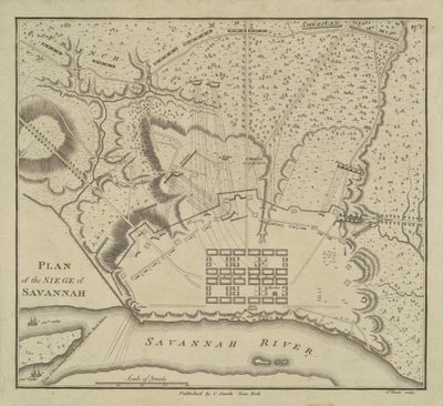 Plan du siège de Savannah - Charles B. J. Févret de Saint Mémin