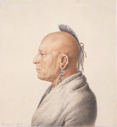 Guerrier Osage, 1805-7 - Charles Balthazar Julien Févret de Saint Mémin