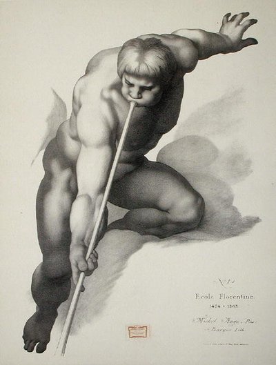 Ange jouant de la trompette, planche 1 de Cours de Dessin Volume II: 