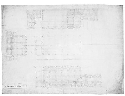Conception des élévations est, ouest et nord de la Chambre des Lords, vers 1842 - Charles Barry