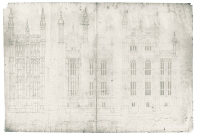 Dessin pour les Chambres du Parlement, vers 1836-40 - Charles Barry
