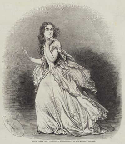 Mademoiselle Jenny Lind, en tant que Lucia di Lammermoor, au Théâtre de Sa Majesté - Charles Baugniet