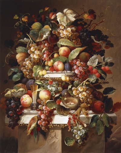Nature morte avec raisins et pêches - Charles Baum
