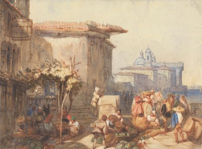Scène de marché à Venise - Charles Bentley