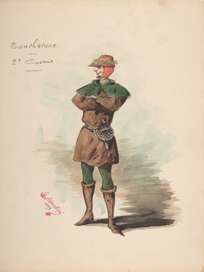 Conception de costume pour Touchstone [a], feuille descriptive du costume et des accessoires - Charles Bianchini
