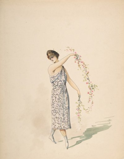 Conception de costume pour une jeune fille drapée de blanc, n.d. - Charles Bianchini