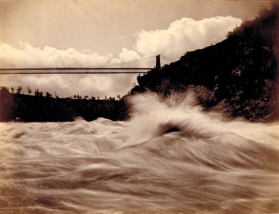 Les rapides, sous le pont suspendu - Charles Bierstadt
