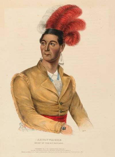 AHYOUWAIGHS. CHIEF OF THE SIX NATIONS, extrait de History of the Indian Tribes of North America (Histoire des tribus indiennes d