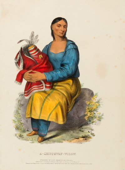 A CHIPPEWAY WIDOW, extrait de History of the Indian Tribes of North America (Histoire des tribus indiennes d