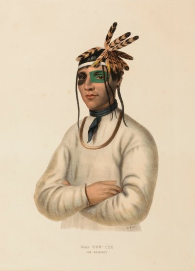 CAA-TOU-SEE. AN OJIBWAY, extrait de History of the Indian Tribes of North America (Histoire des tribus indiennes d