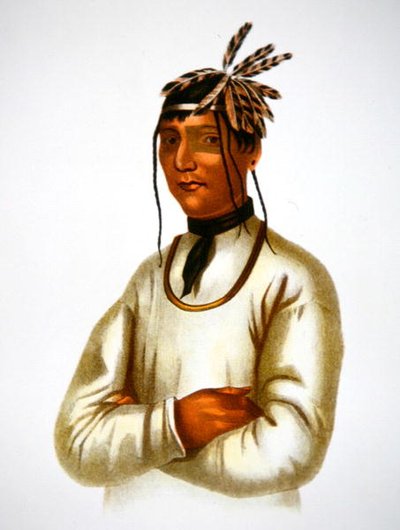 Caatousee de la tribu Chippewa (lithographie en couleur) - Charles Bird King