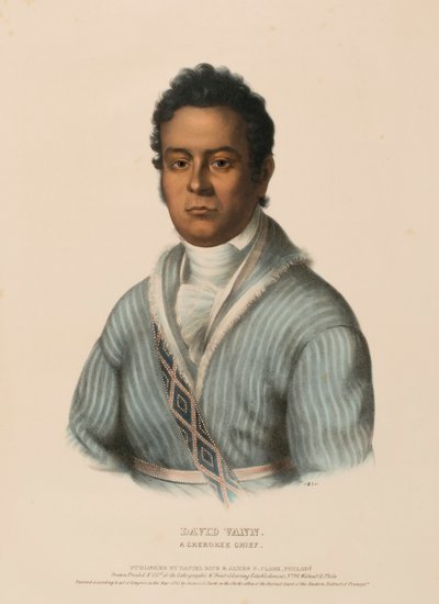DAVID VANN. A CHEROKEE CHIEF, extrait de History of the Indian Tribes of North America (Histoire des tribus indiennes d