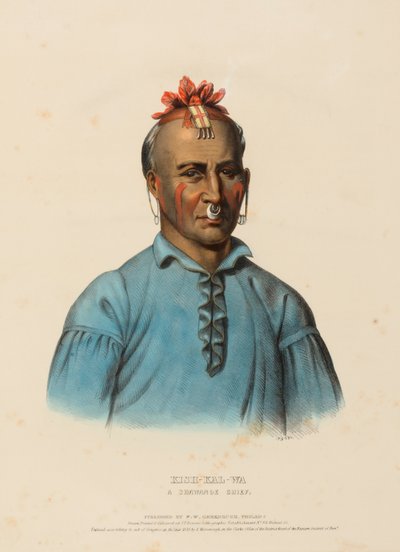 KISH-KAL-WA. A SHAWANOE CHIEF, extrait de History of the Indian Tribes of North America (Histoire des tribus indiennes d