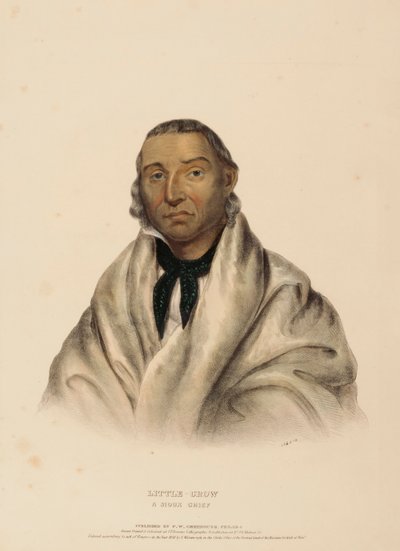 LITTLE CROW. A SIOUX CHIEF, extrait de History of the Indian Tribes of North America (Histoire des tribus indiennes d