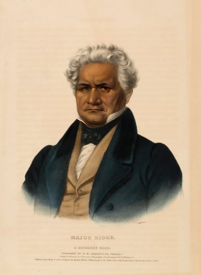 MAJOR RIDGE. A CHEROKEE CHIEF, extrait de History of the Indian Tribes of North America (Histoire des tribus indiennes d
