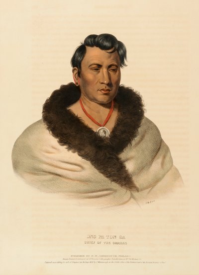ONG PA TON GA. CHIEF OF THE OMAHAS, extrait de History of the Indian Tribes of North America (Histoire des tribus indiennes d