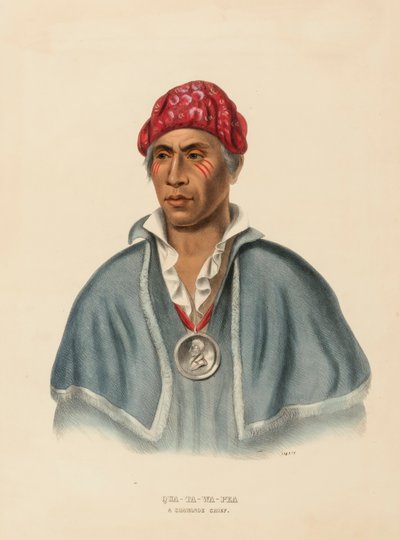 QUA-TA-WA-PLA. UN CHEF SHAWANOE tiré de Histoire des tribus indiennes d