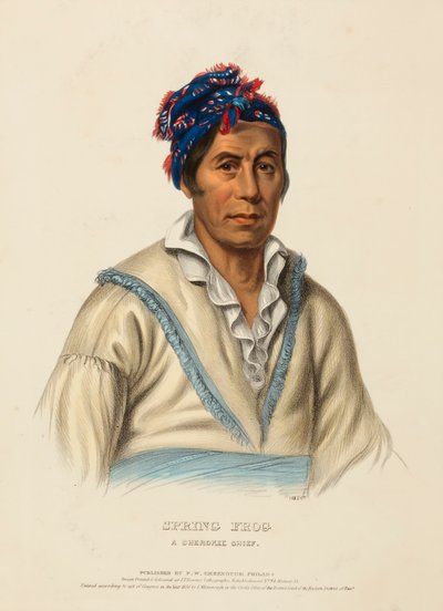 SPRING FROG. A CHEROKEE CHIEF, extrait de History of the Indian Tribes of North America (Histoire des tribus indiennes d