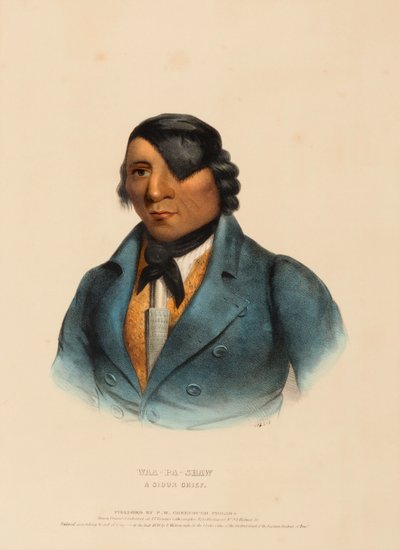 WAA-PA-SHAW. A SIOUX CHIEF, extrait de History of the Indian Tribes of North America (Histoire des tribus indiennes d