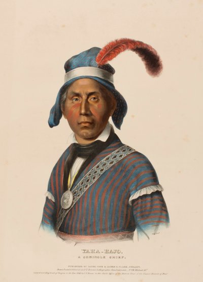 YAHA-HAJO. A SEMINOLE CHIEF, extrait de History of the Indian Tribes of North America (Histoire des tribus indiennes d