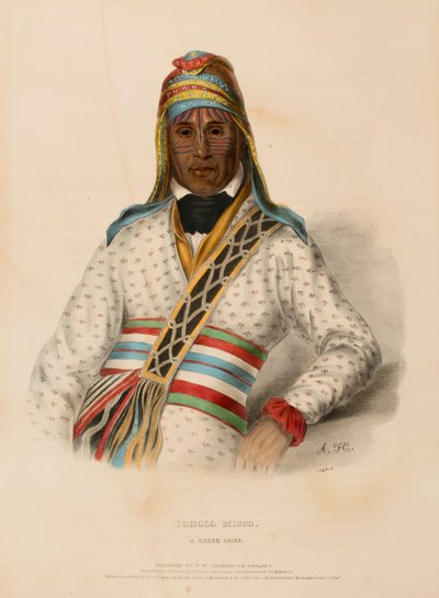 YOHOLO-MICCO. A CREEK CHIEF, extrait de History of the Indian Tribes of North America (Histoire des tribus indiennes d