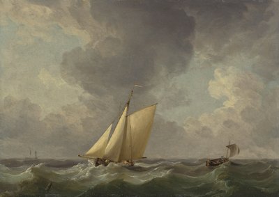 Un cotre dans une forte brise - Charles Brooking