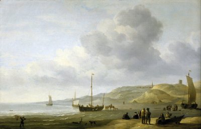 Scène sur le rivage près de Scheveningen (Hollande) - Charles Brooking