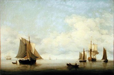 Paysage marin avec navires - Charles Brooking