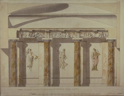 Conception pour le grand cabinet du palais de Pavlovsk, début des années 1780 - Charles Cameron