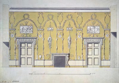 Conception de la salle à manger verte du Grand Palais à Tsarskoïe Selo, début des années 1780 - Charles Cameron