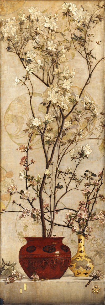 Nature morte avec azalées dans un pot chinois - Charles Caryl Coleman