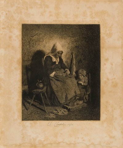 Vieille femme assise - Charles Chaplin